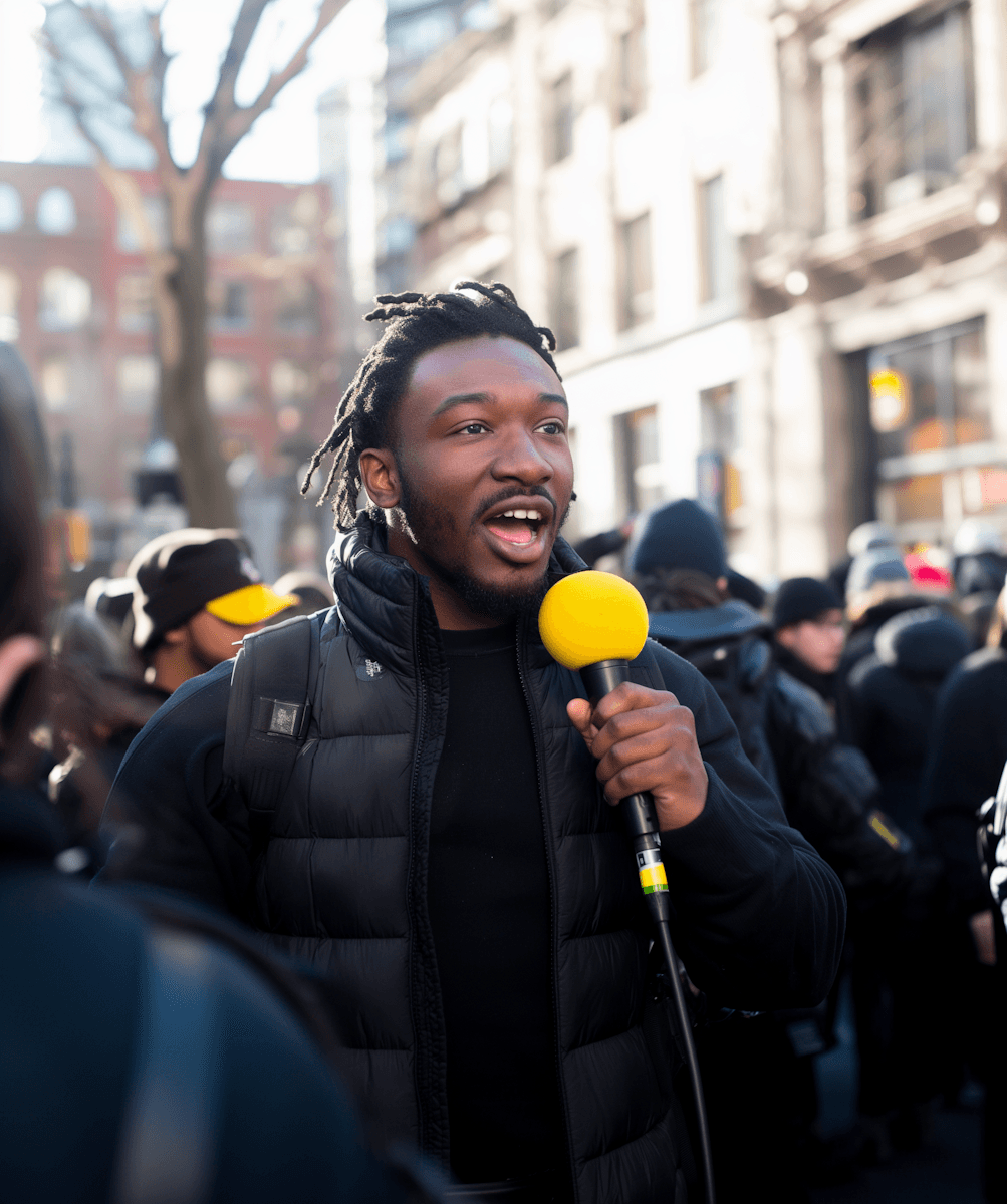 A man talking on the street