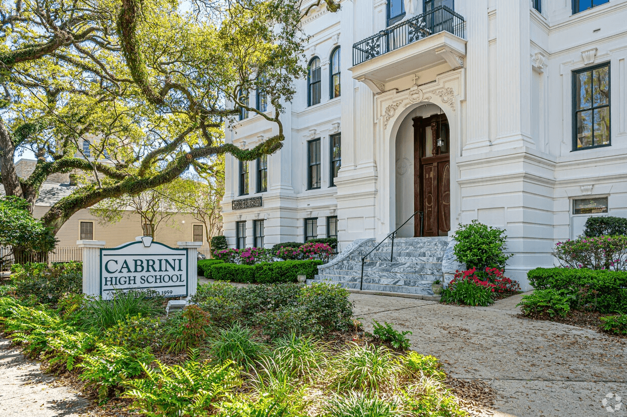 Exterior of Cabrini High School in MidCity in New Orleans