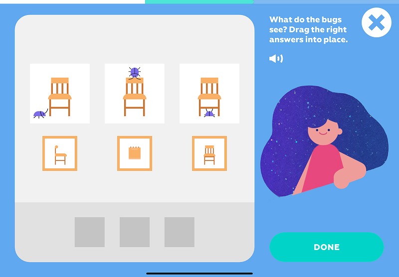 Spatial reasoning: find what the bug sees from its position