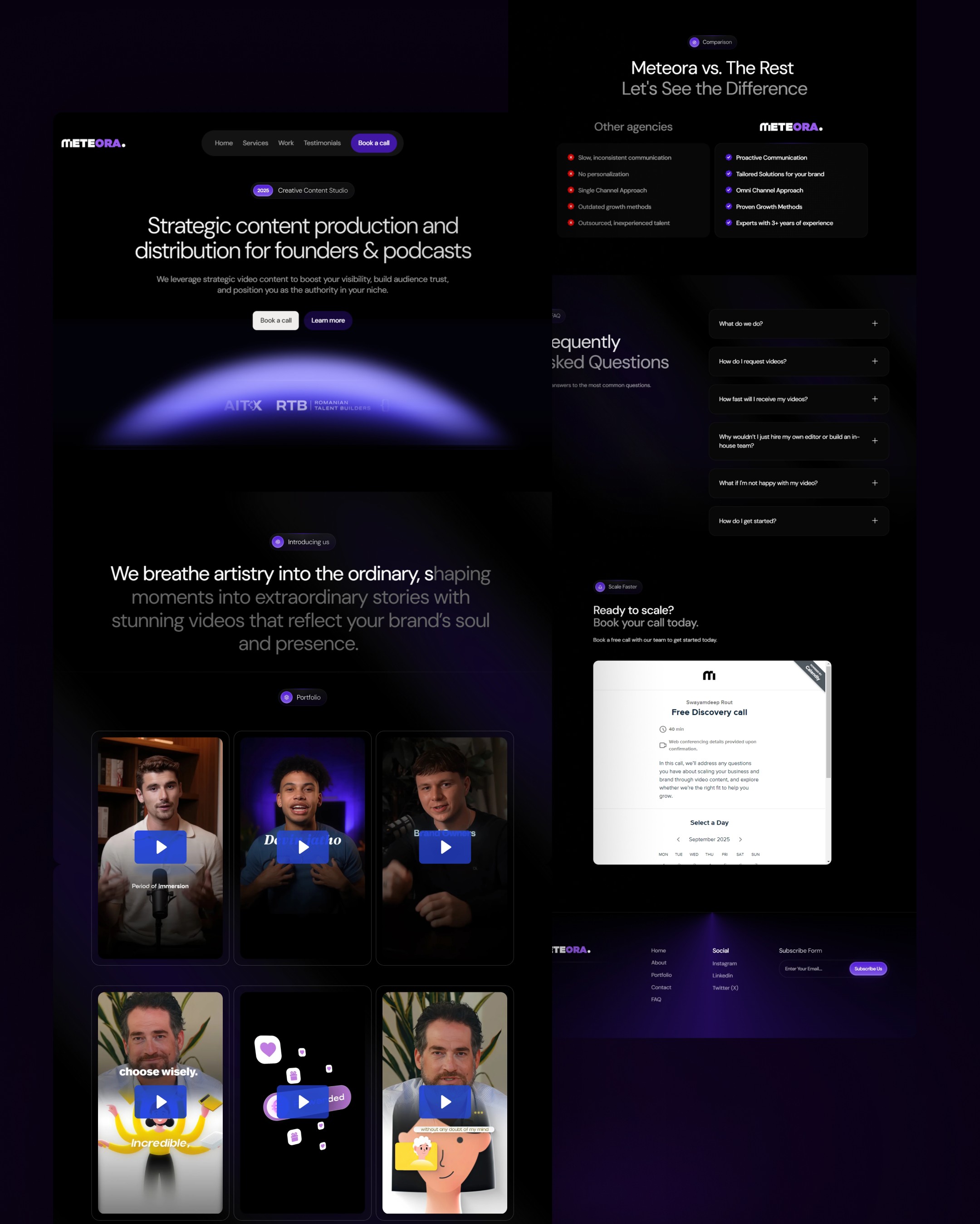 Meteora website mockup