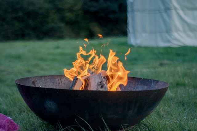 Campfire at Barcombe Yurts, Sussex