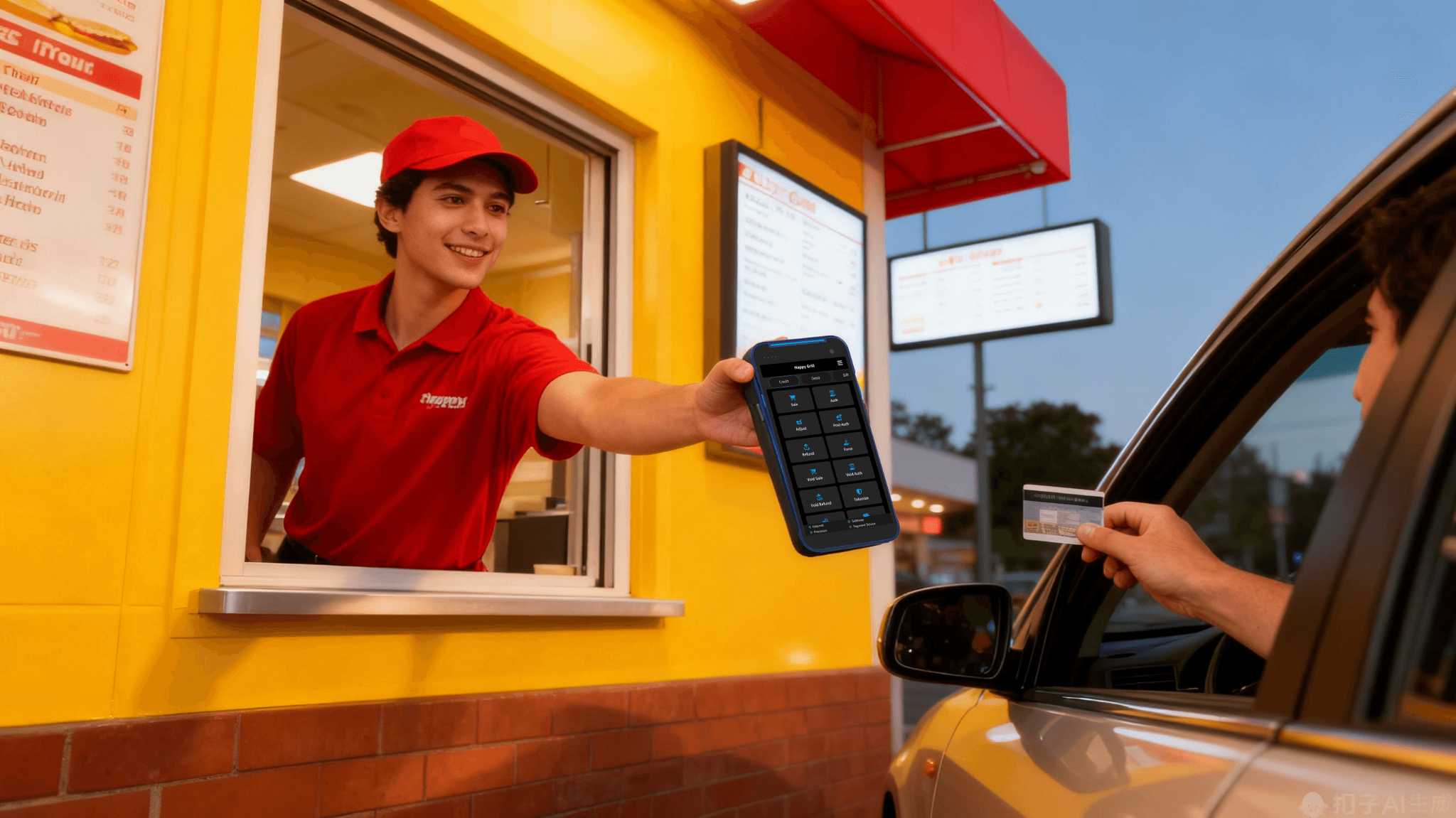 aldelo ePay device for card swiping at drive-thru