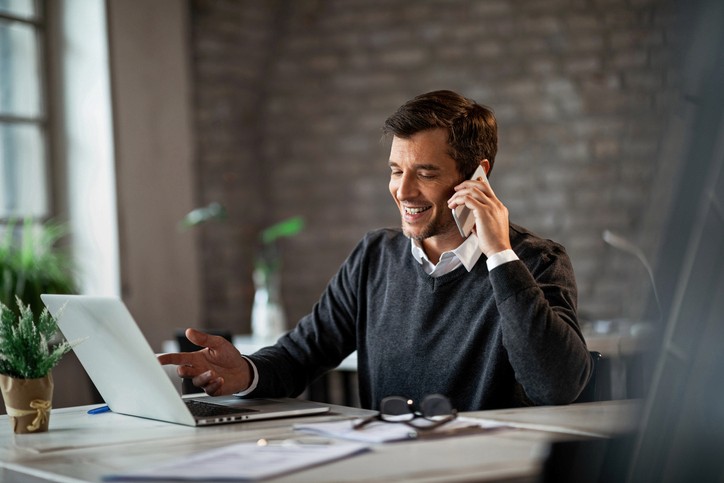 Business owner on the phone