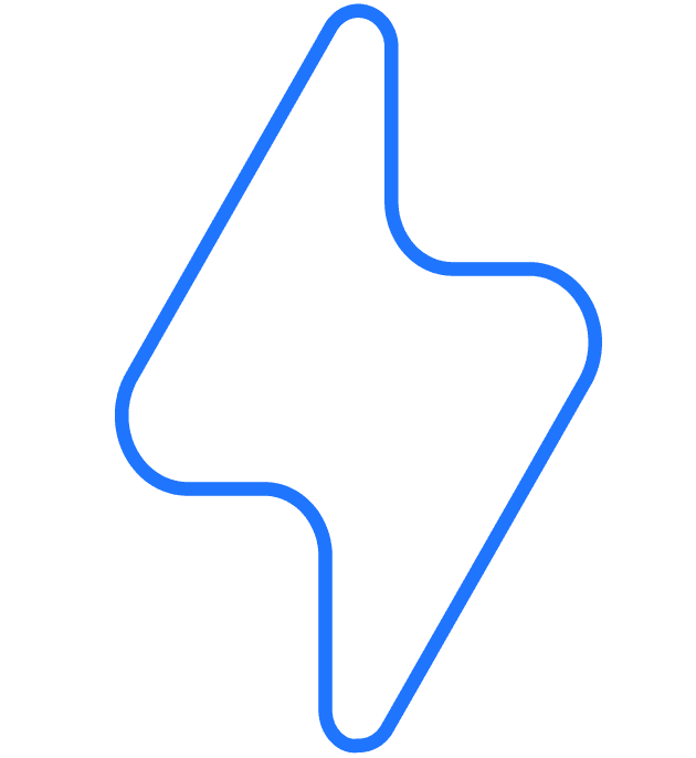 Lightning bolt icon in blue, Casa Verde Framer template design element.