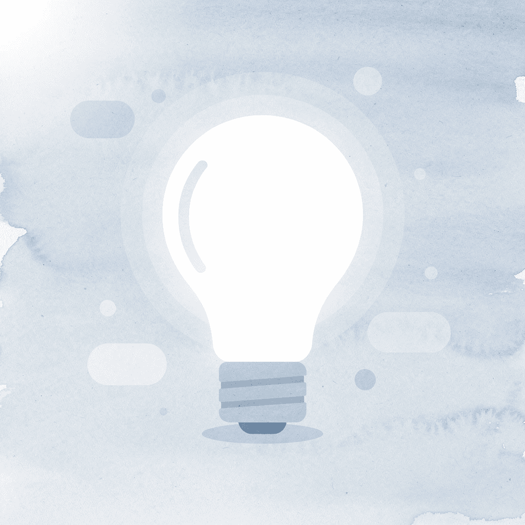 Lightbulb icon with glow effect representing key educational insight