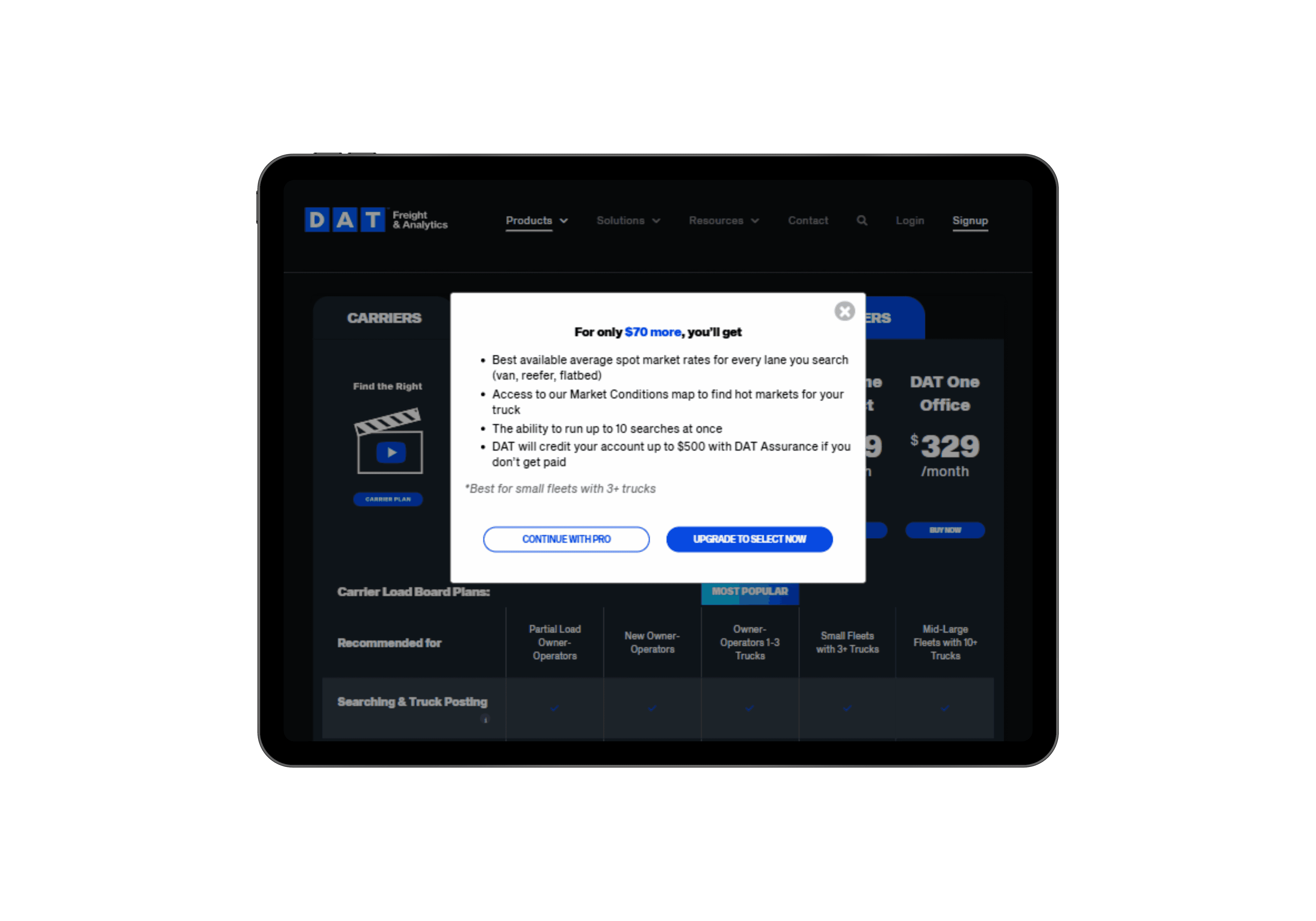 tablet on office desk