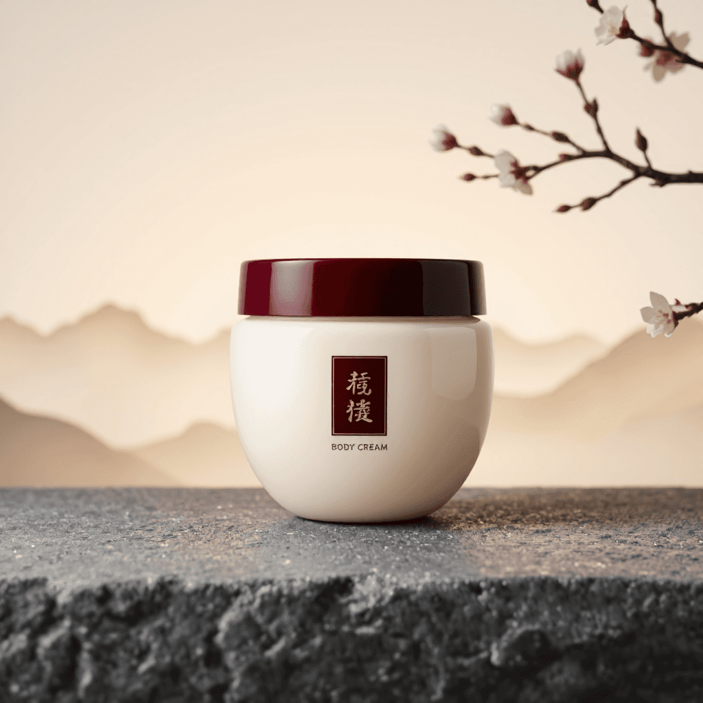 product photography of a jar of body cream, used for moisturizing skin