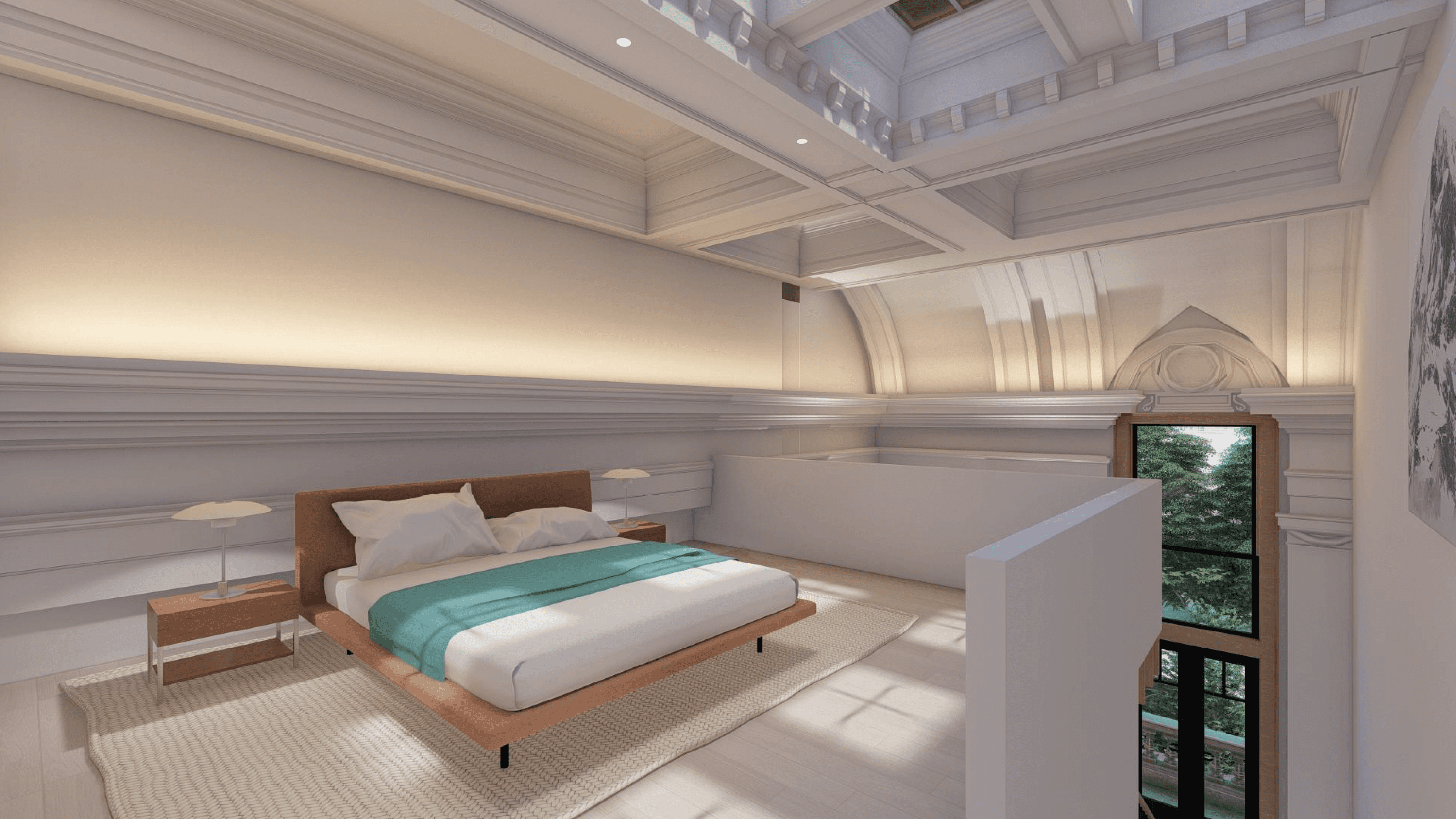 patio set in terrace overlooking city