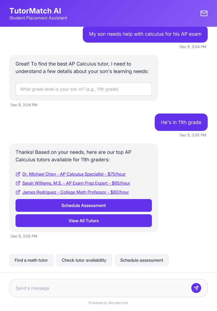 Tutoring Matchmaking AI Agent Template