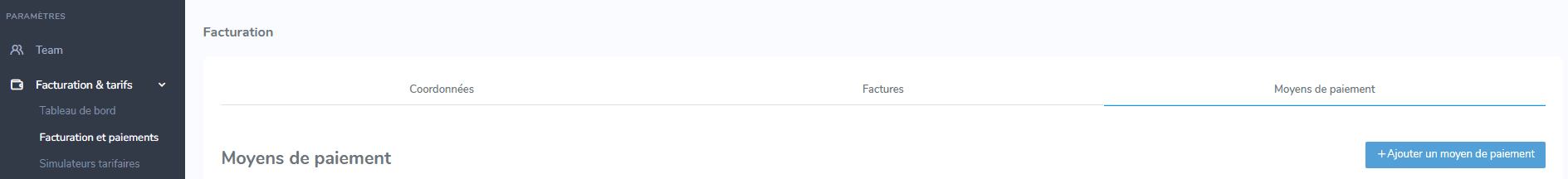 Interface de paiement Magnétis