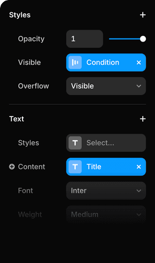 Styles properties