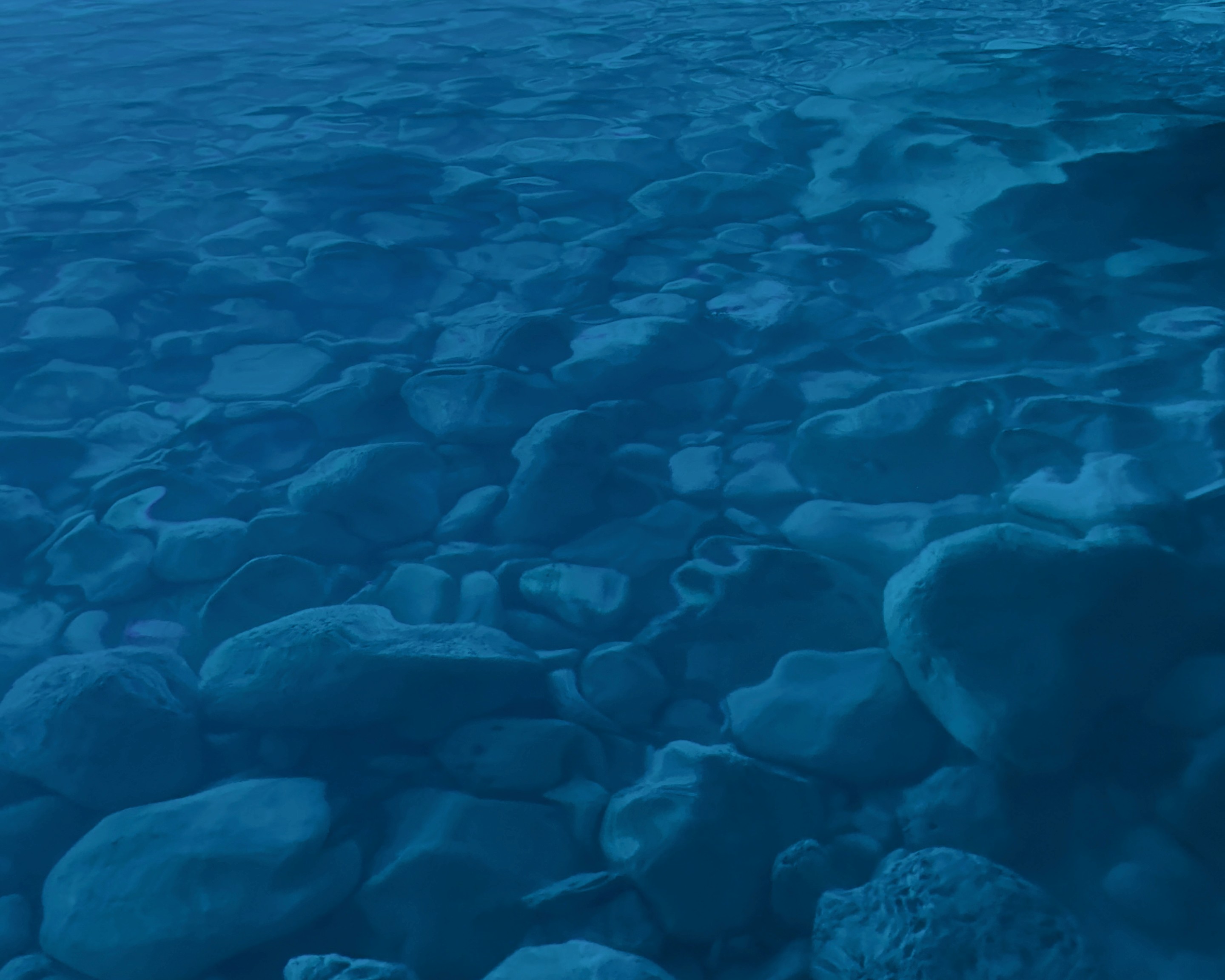 Looking down into the impossibly clear water