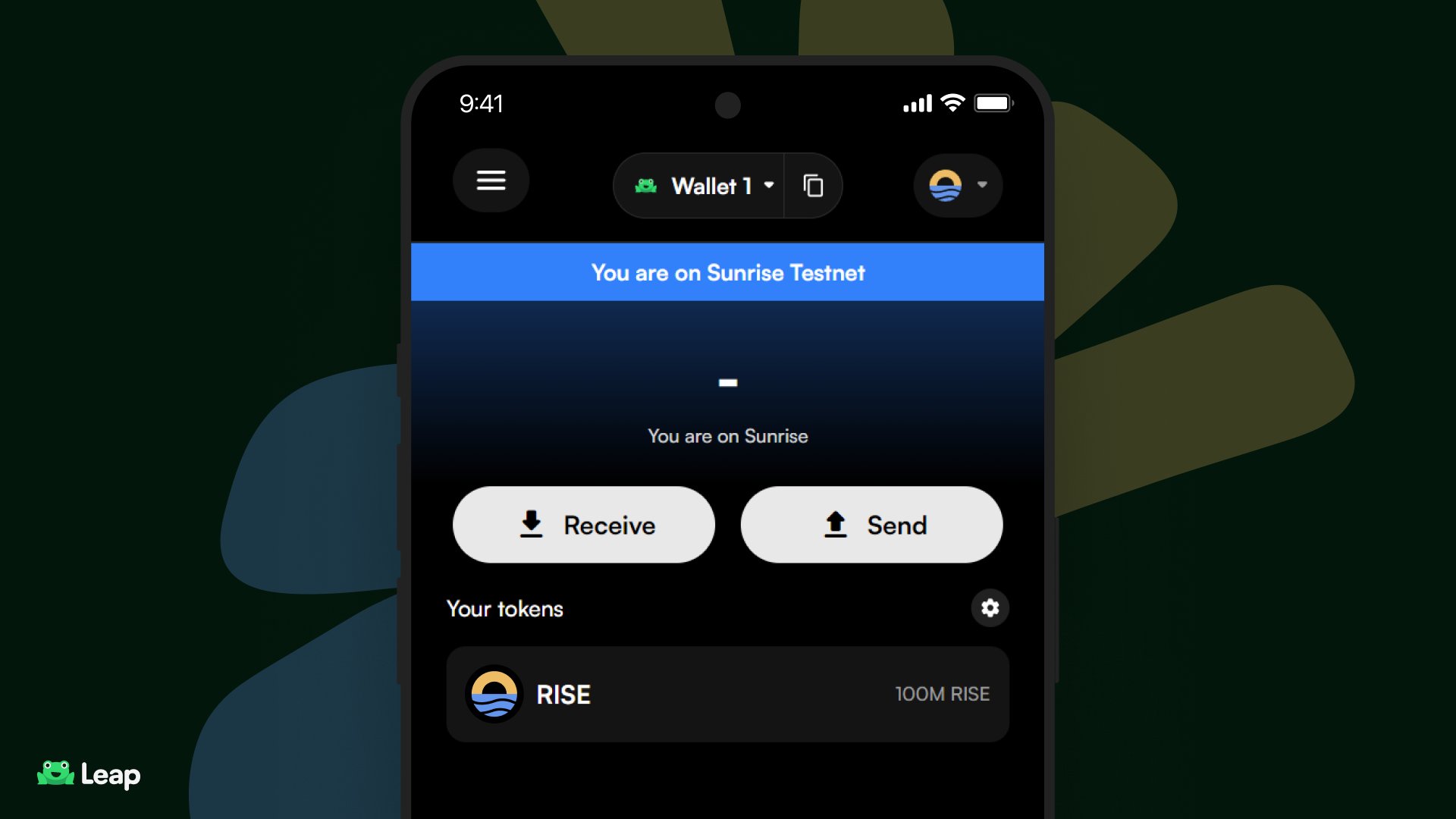 Sunrise Tesnet is live on Leap Wallet