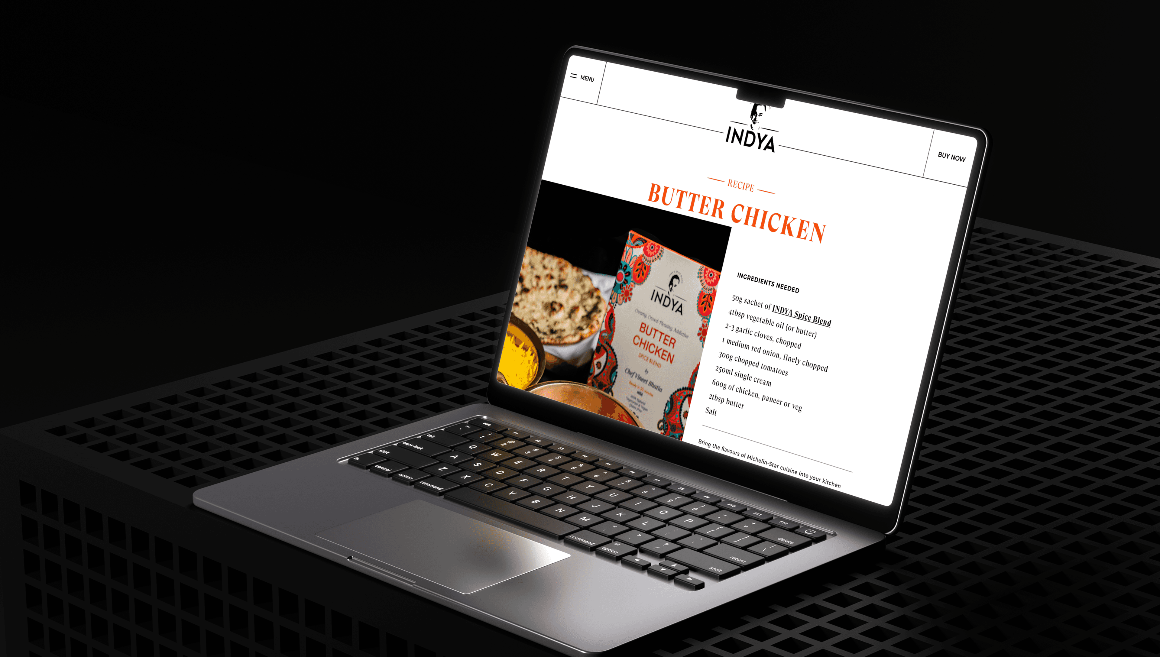 "Mockup of a sleek black laptop displaying a modern website for a baby care, beauty, and supplements brand, showcasing international excellence and trusted products."