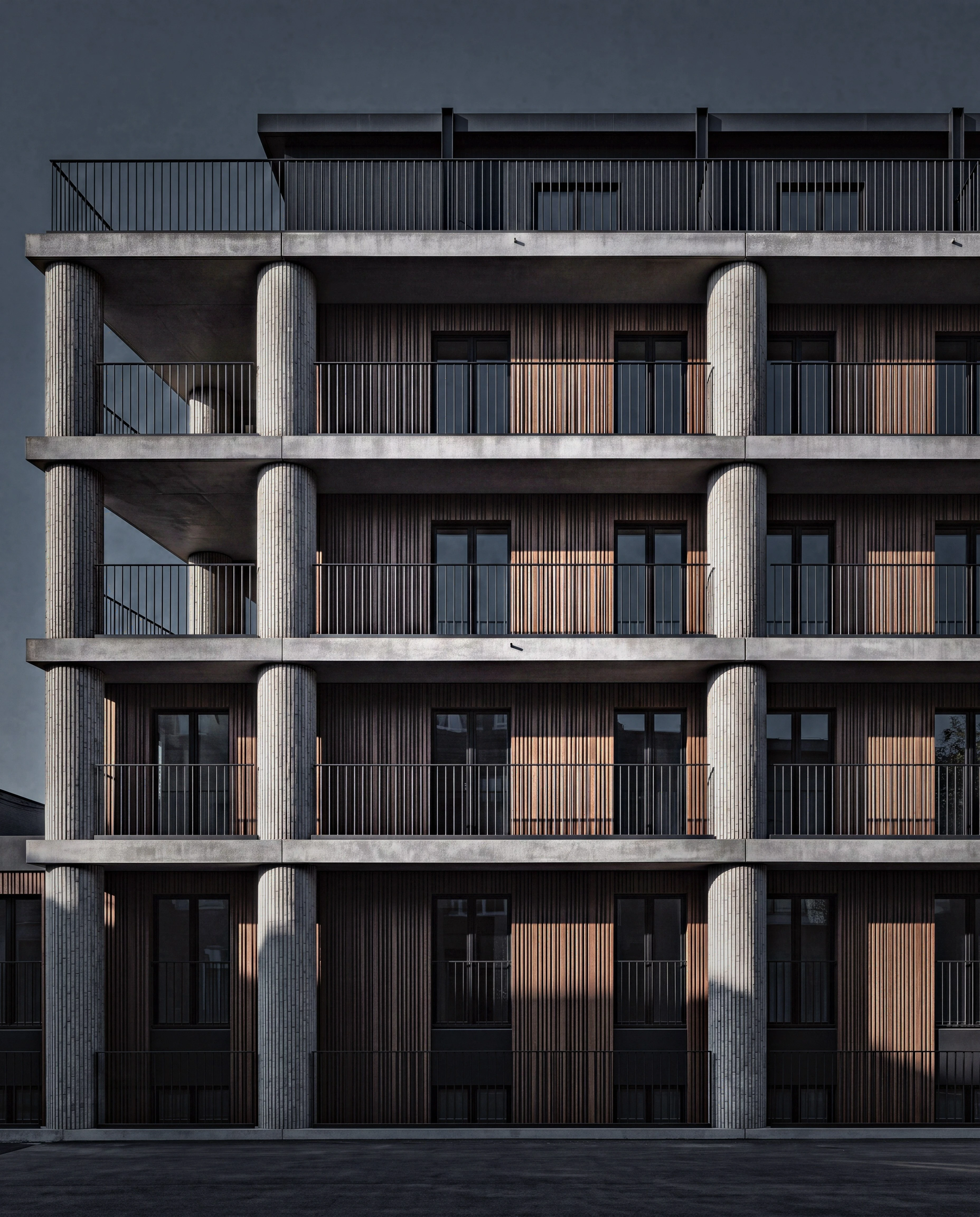 Ordered balcony facade
