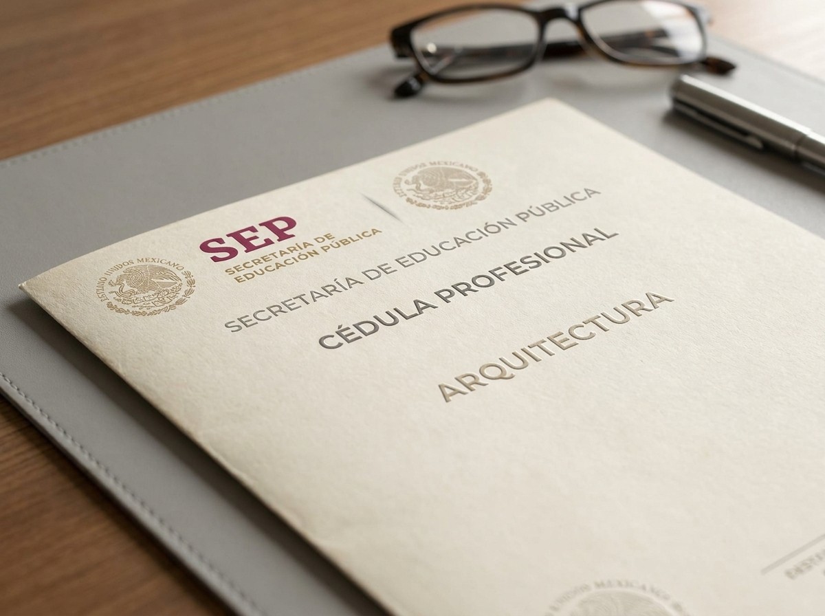 Mexican SEP cédula profesional — the federal architect's license required to practice in Mexico