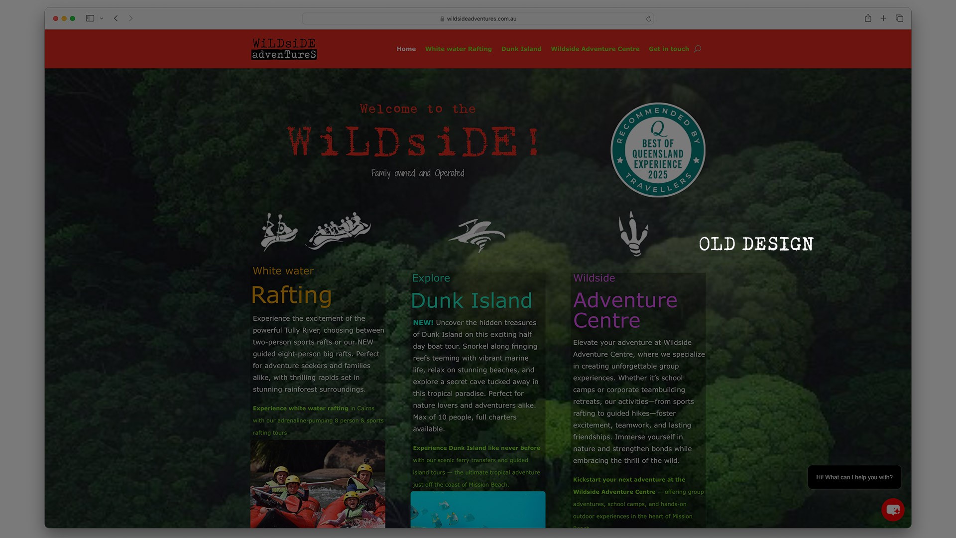 old wildside website page