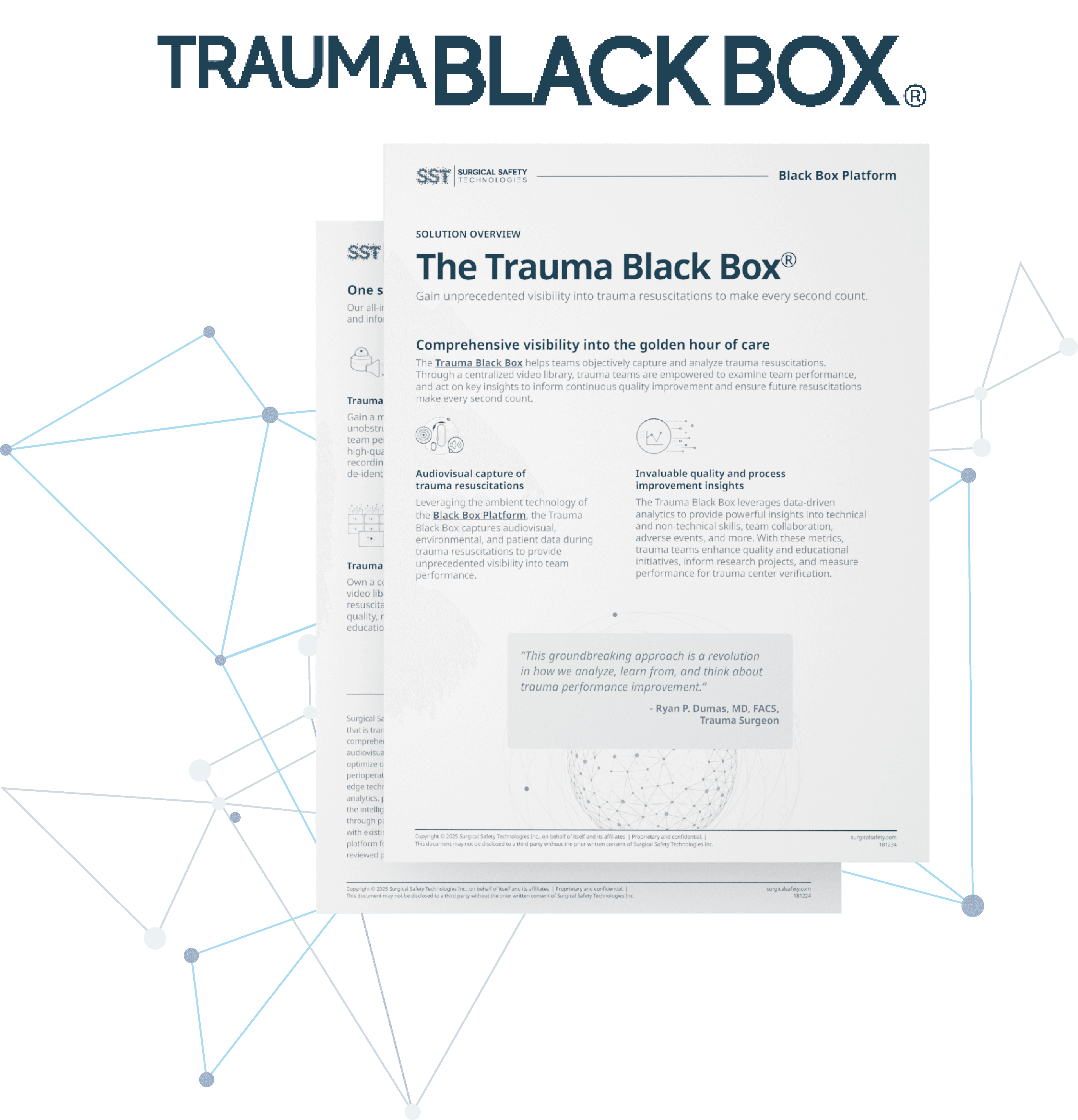 Three sheets of paper overlapping with guide information