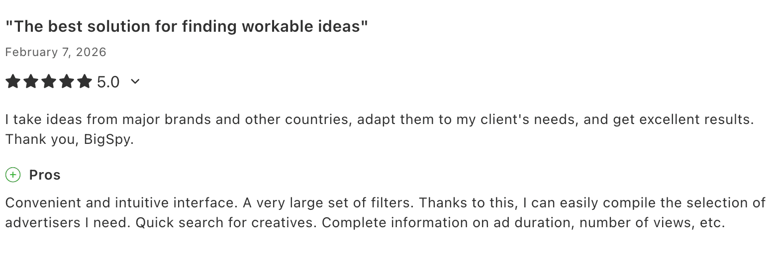 BigSpy review about finding ad ideas with filters