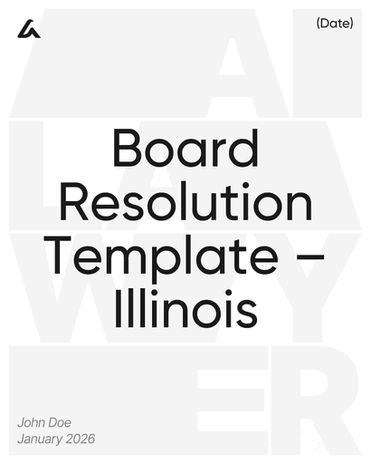 Board Resolution Template – Illinois