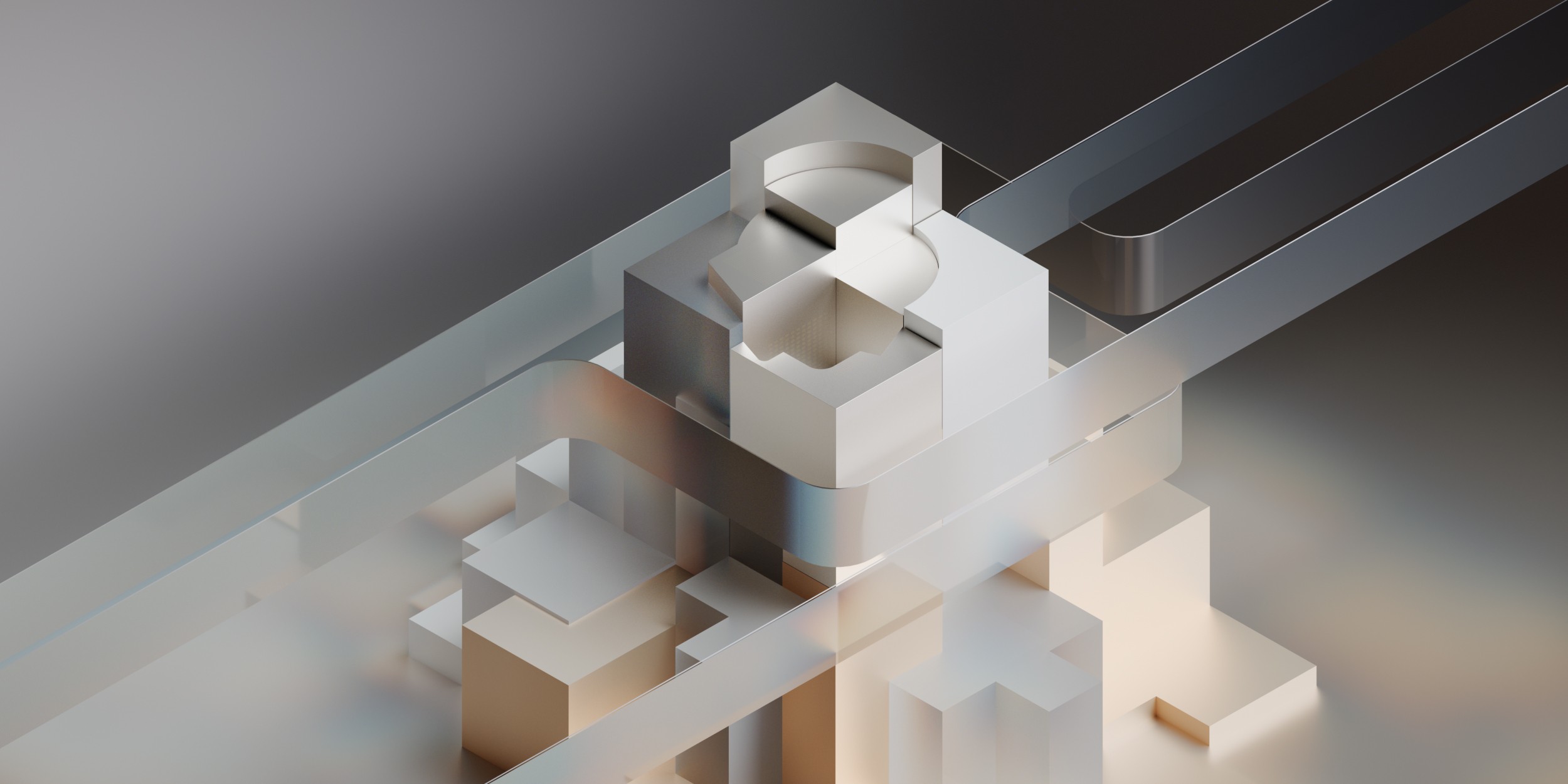 Cube-based 3D models representing AI data predictions, rendered in Cinema 4D with Redshift to visualize AI analytics.