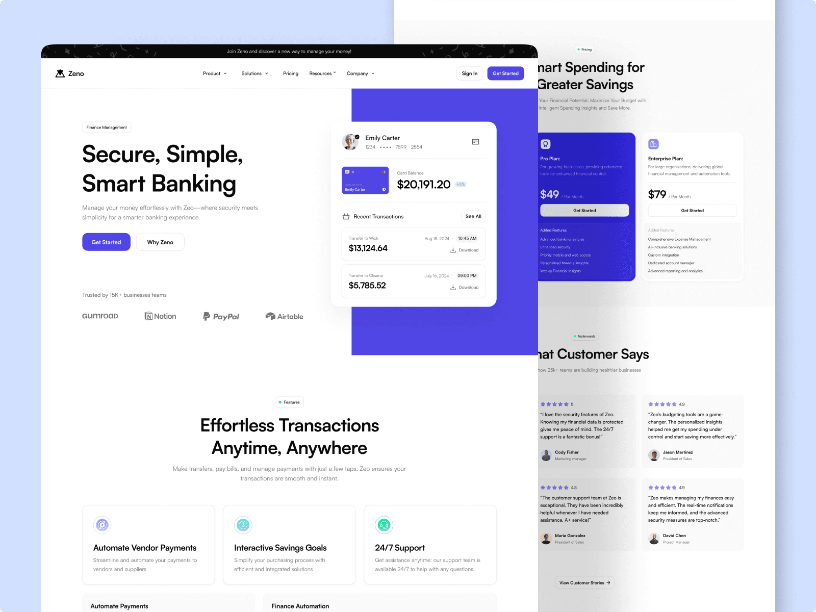 Fintech Landing Page