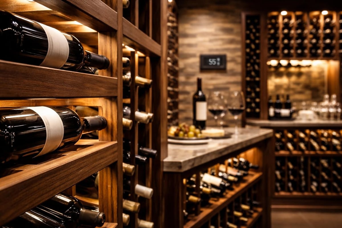 Luxury wine cellar features