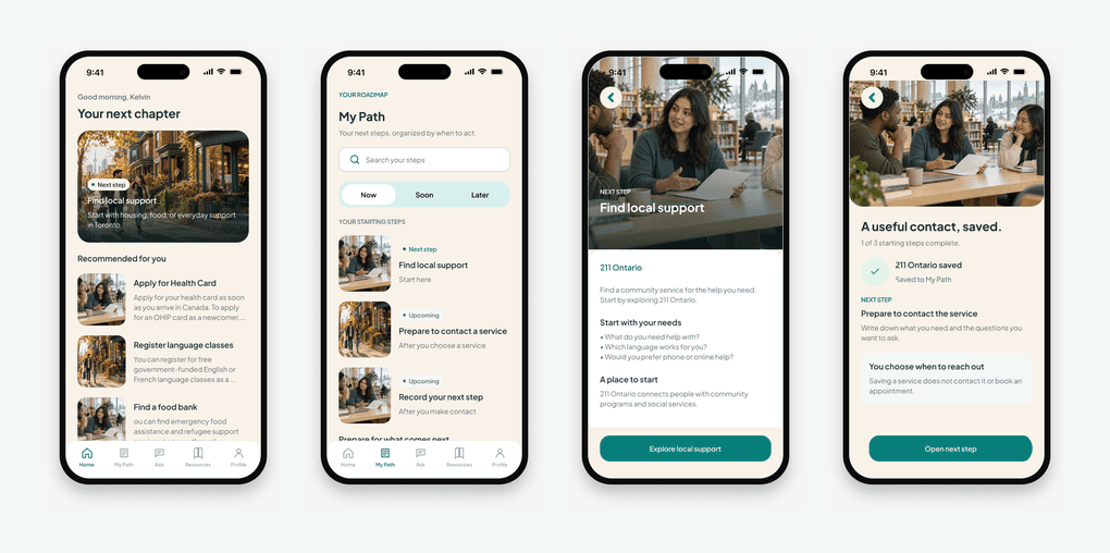 Home, My Path, task details and completion