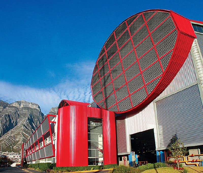 Outside of a building belonging to the company Frisa