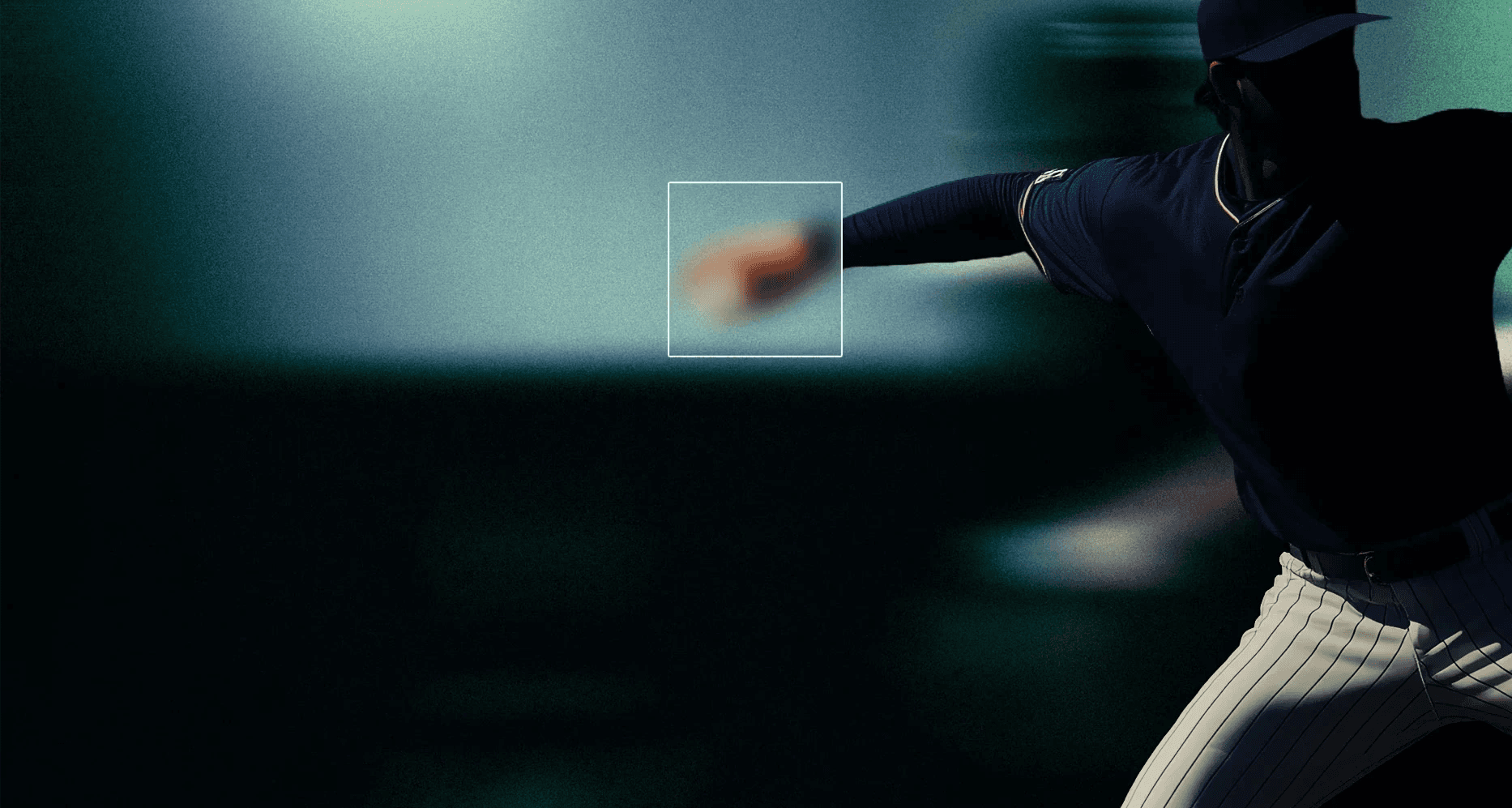 Pitcher releasing a baseball while ForceBall captures point-of-contact data