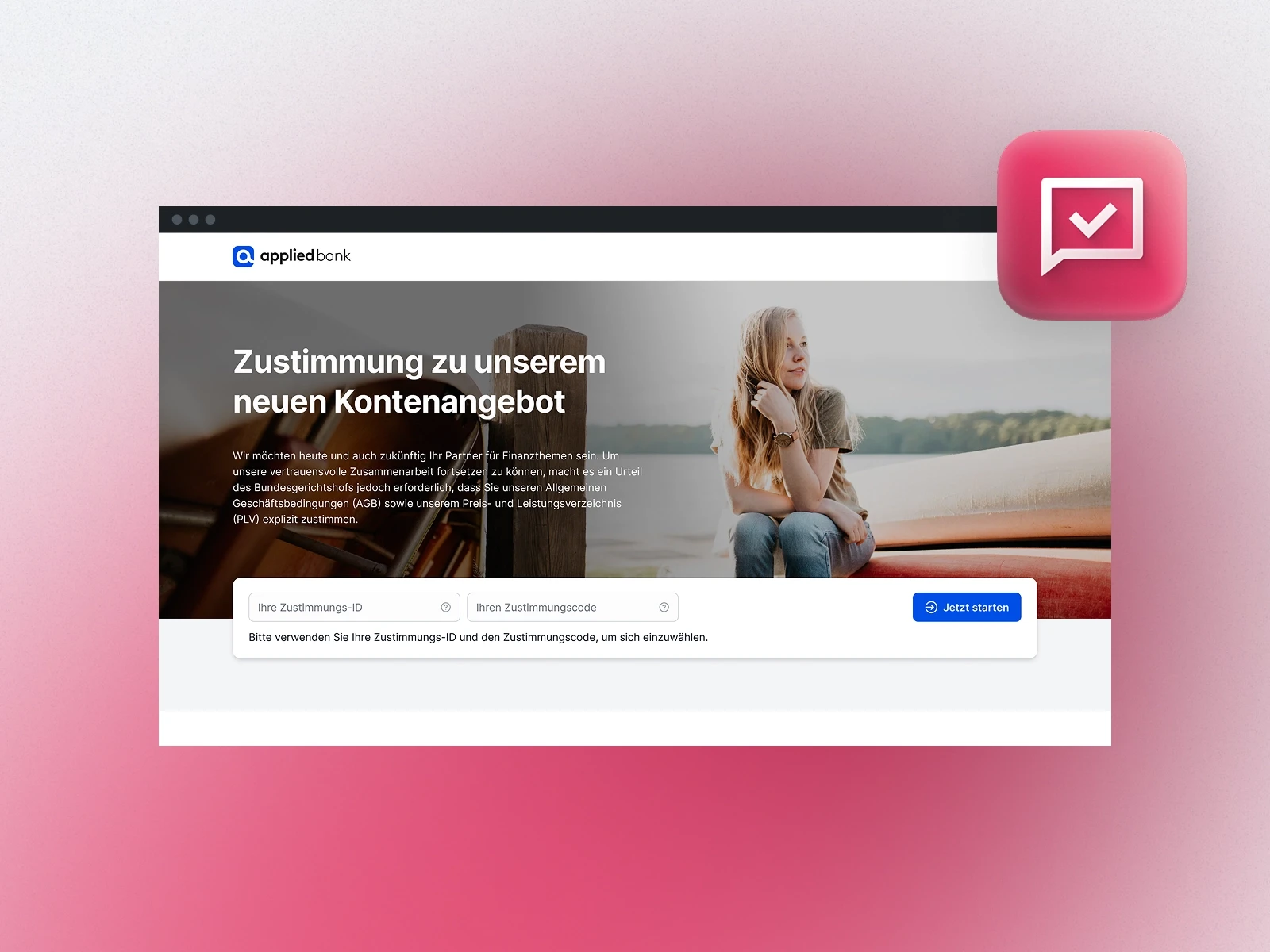 Zustimmungslösung Mockup mit Logo