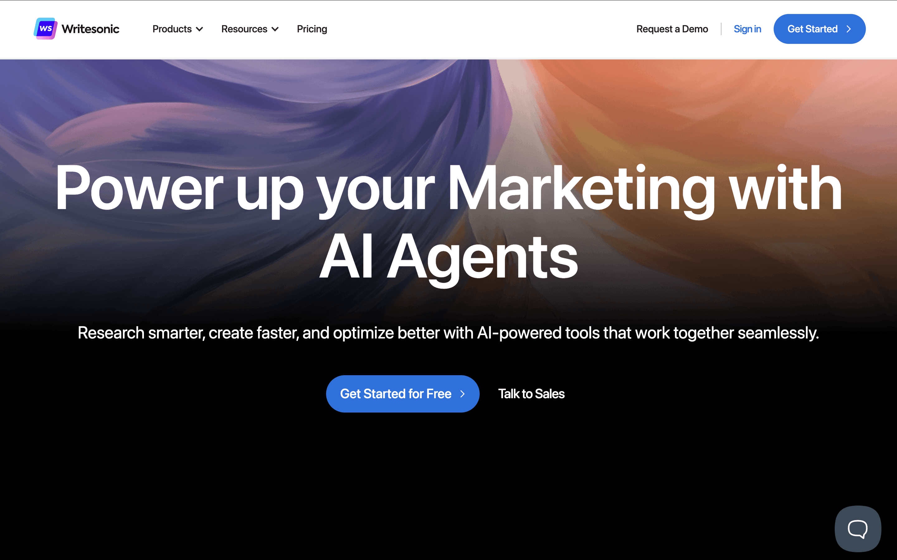 Screenshot van Writesonic website