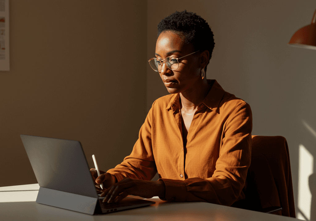 Man working on turbine