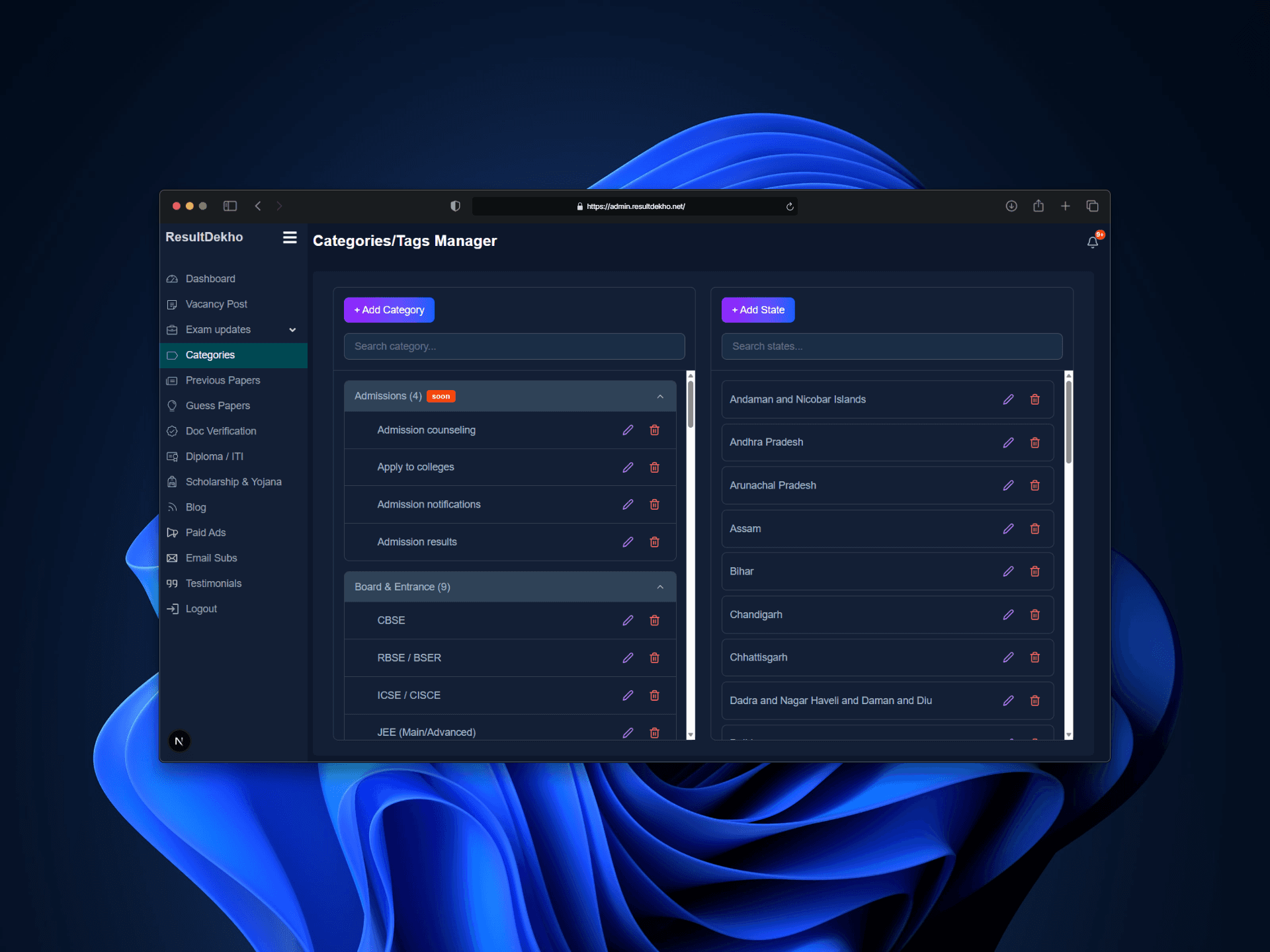 Goal for Resultdekho Project