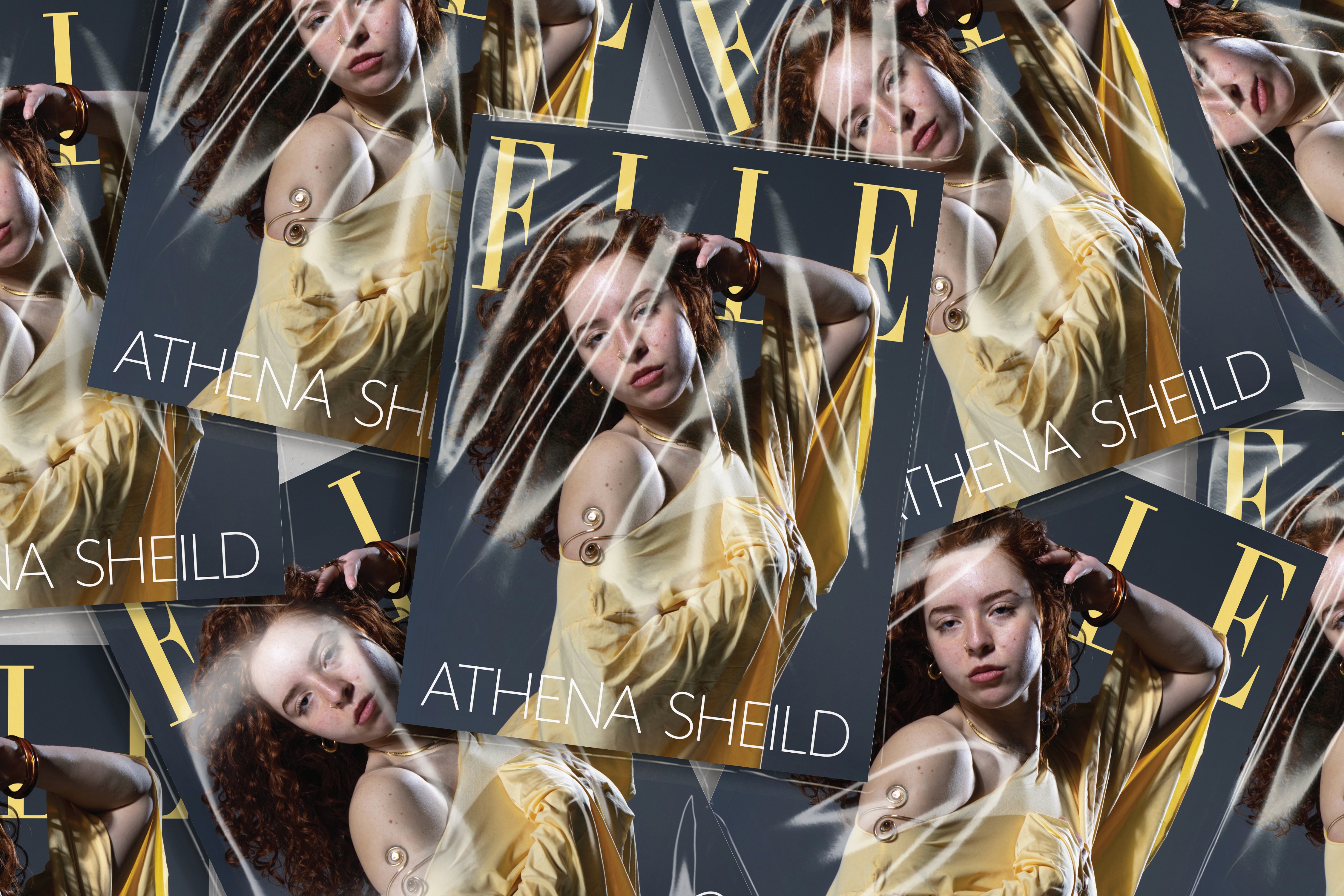 Mockup of magazines stacked on top of one another