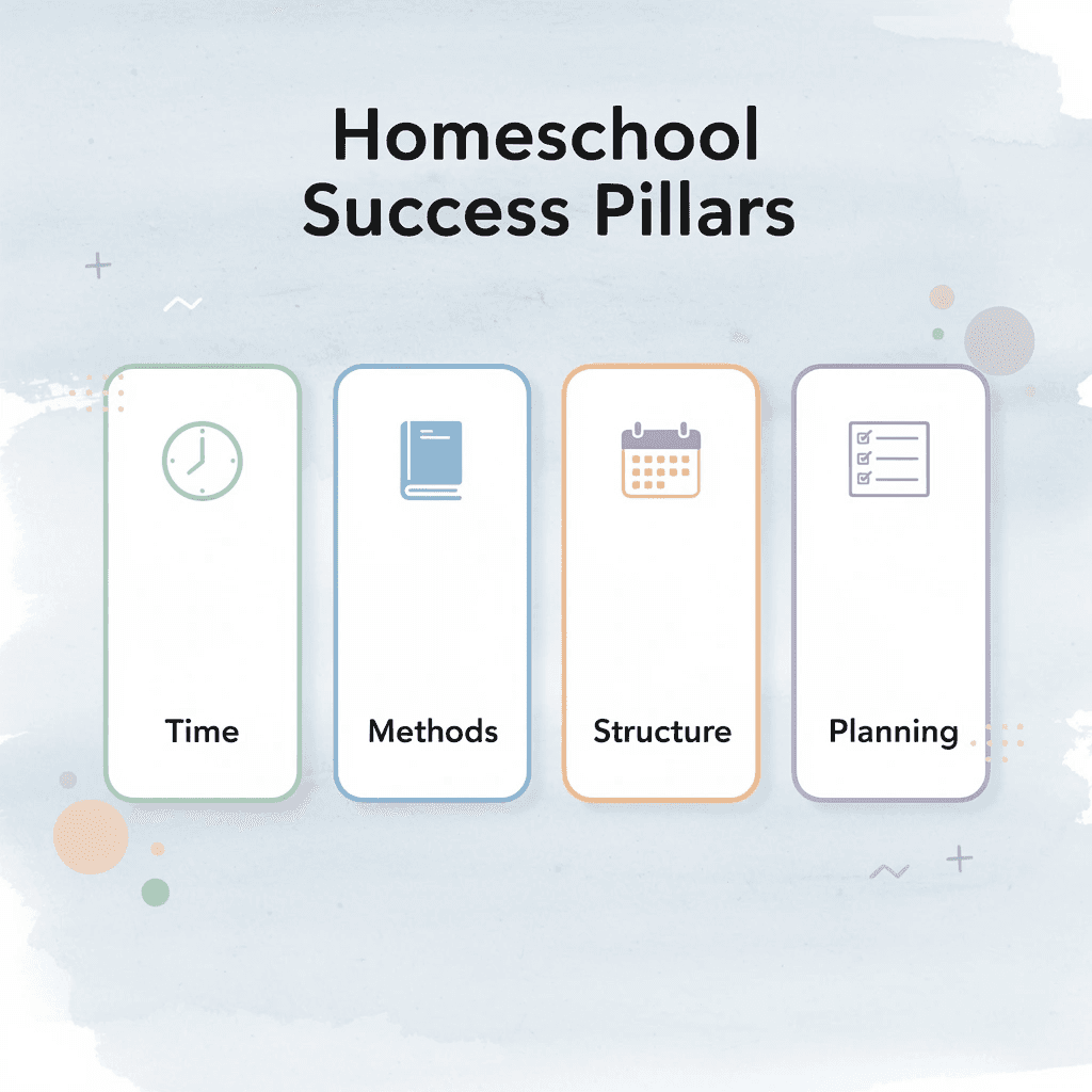  Infographic showing four pillars of homeschool success