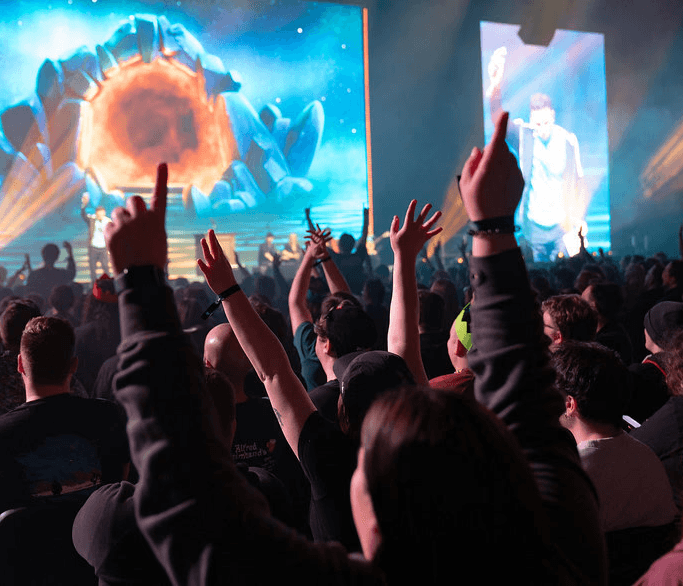 Keynotes speakers on stage at RuneFest addressing the audience