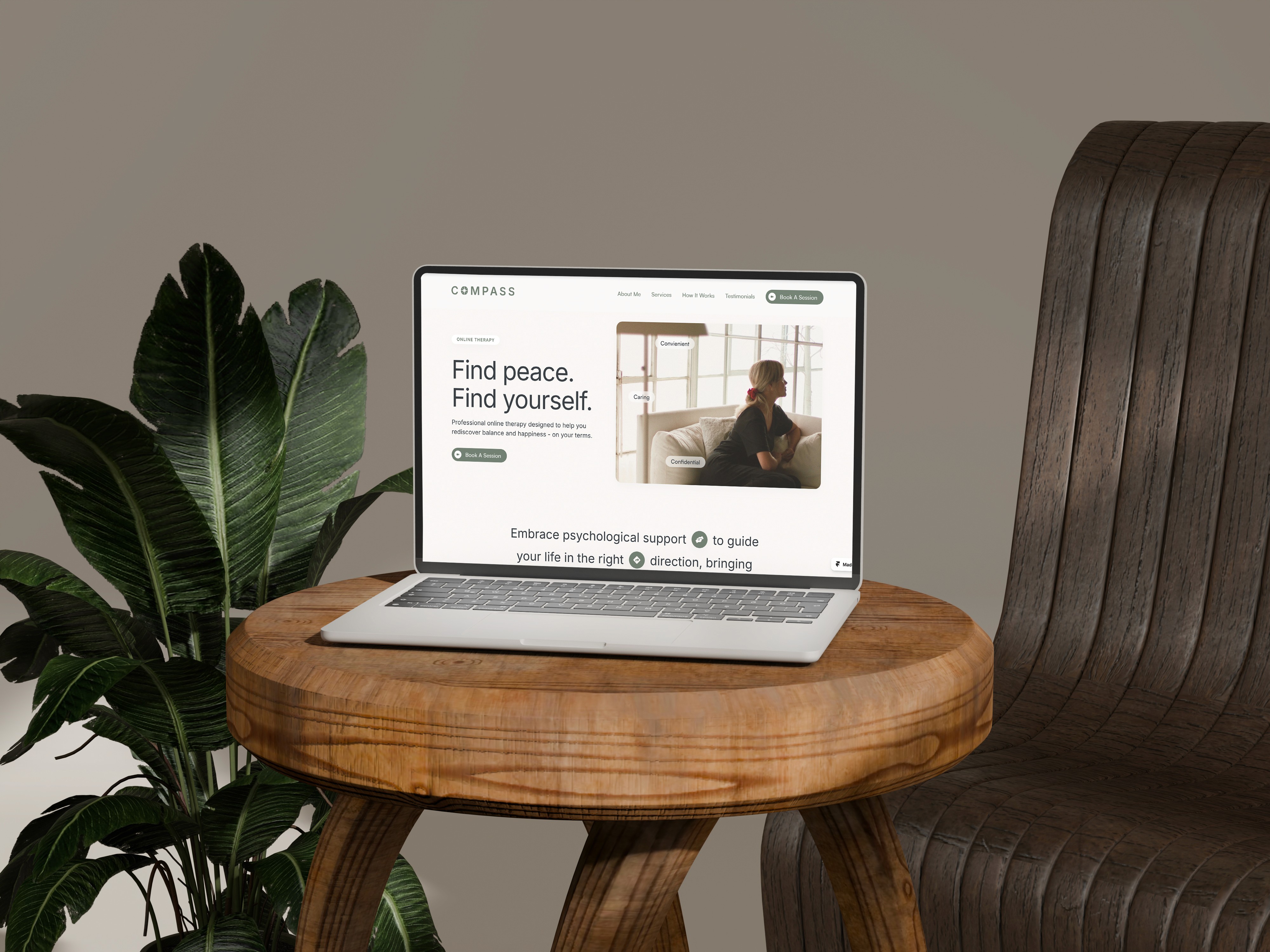 Compass NP in Psychiatry - Brand Design Website Mockup