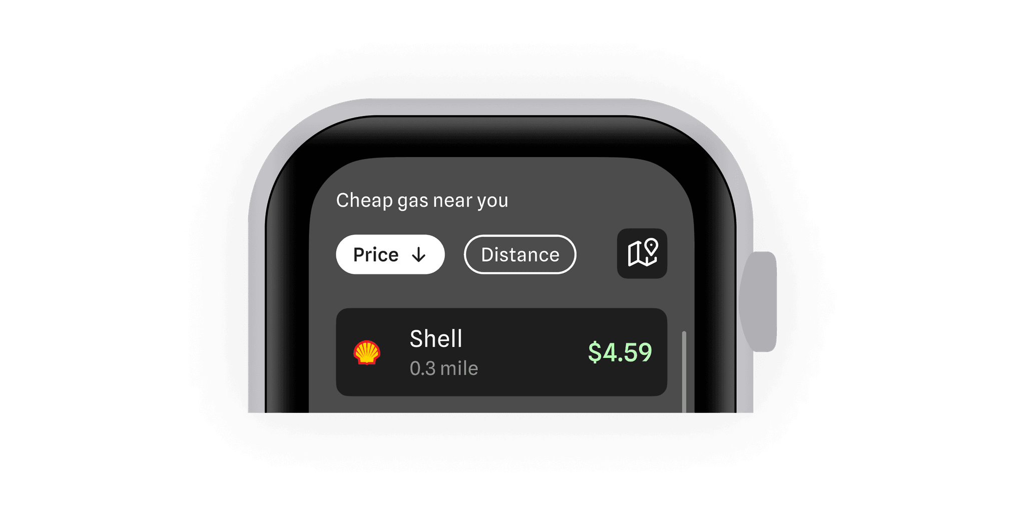 Smartwatch mockup showcasing ui of filter section.
