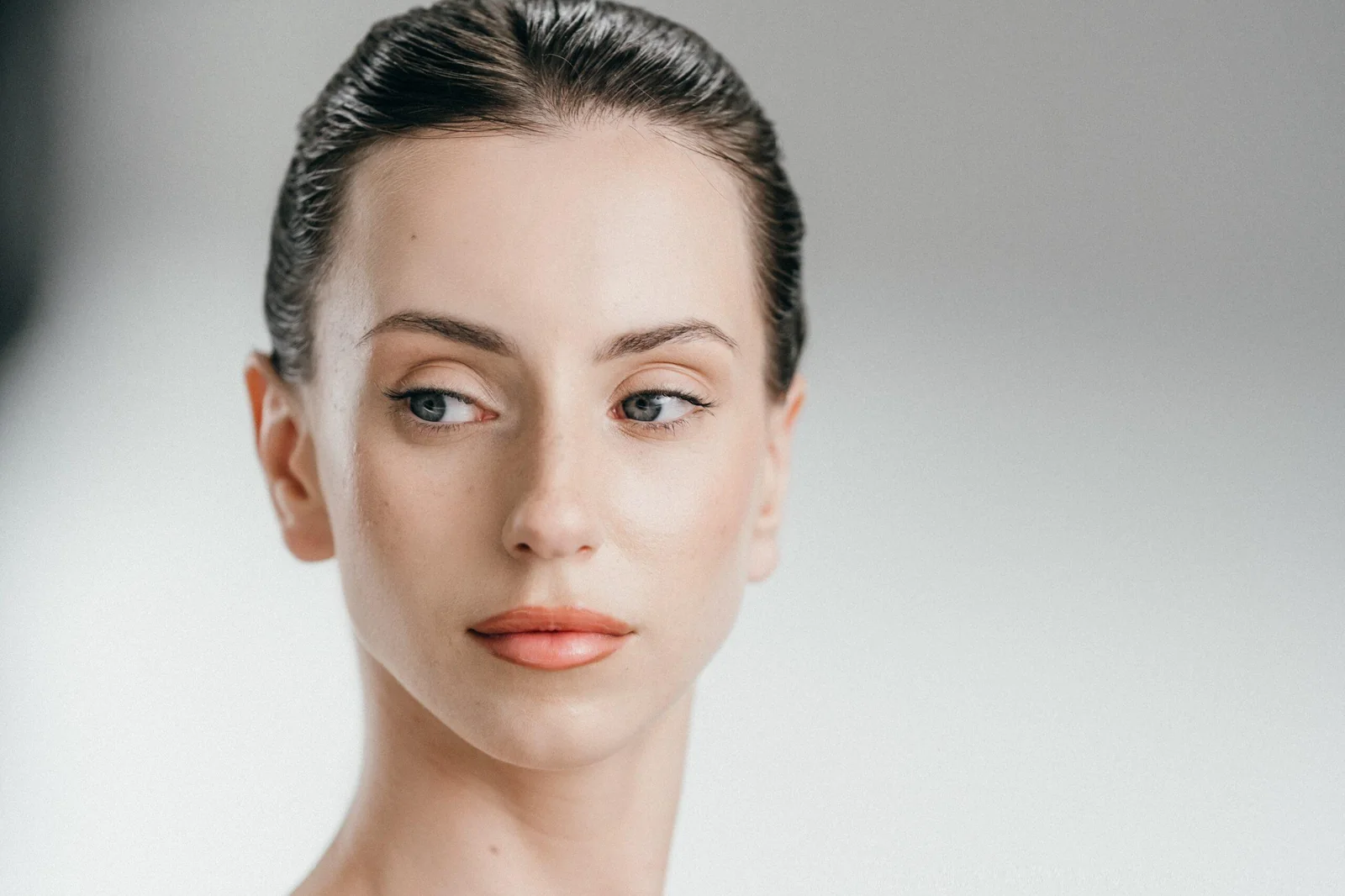 Model portrait against a neutral backdrop from the Neutrogena shoot