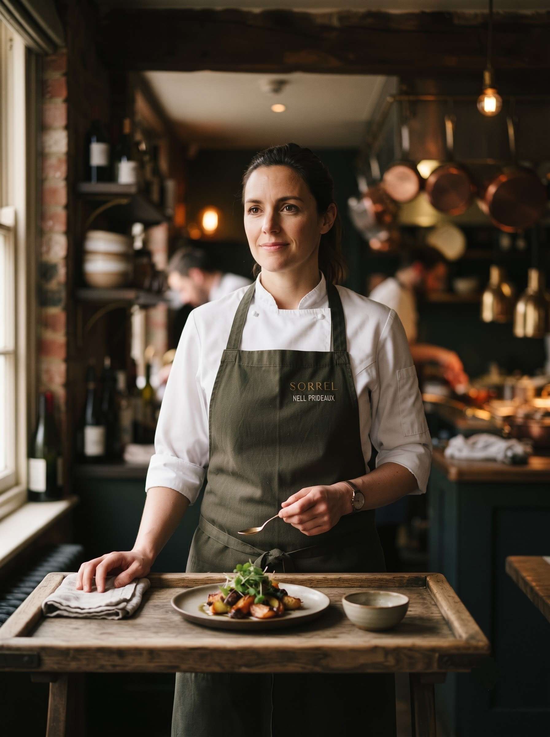Nell Prideaux, head chef, at the pass