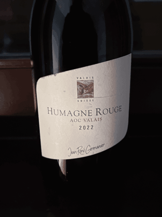 Review of wine Humagne Rouge 2022 from Jean-René Germanier (Valais, Switzerland)