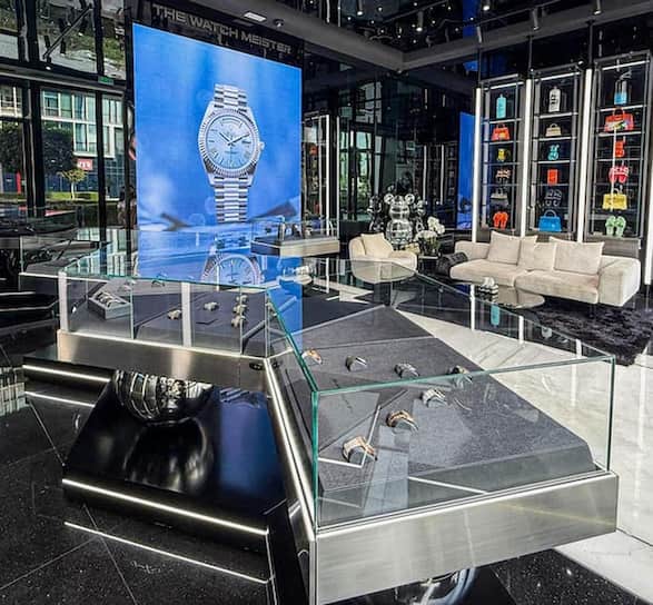 Interior of The Watch Meister boutique showroom in Dubai