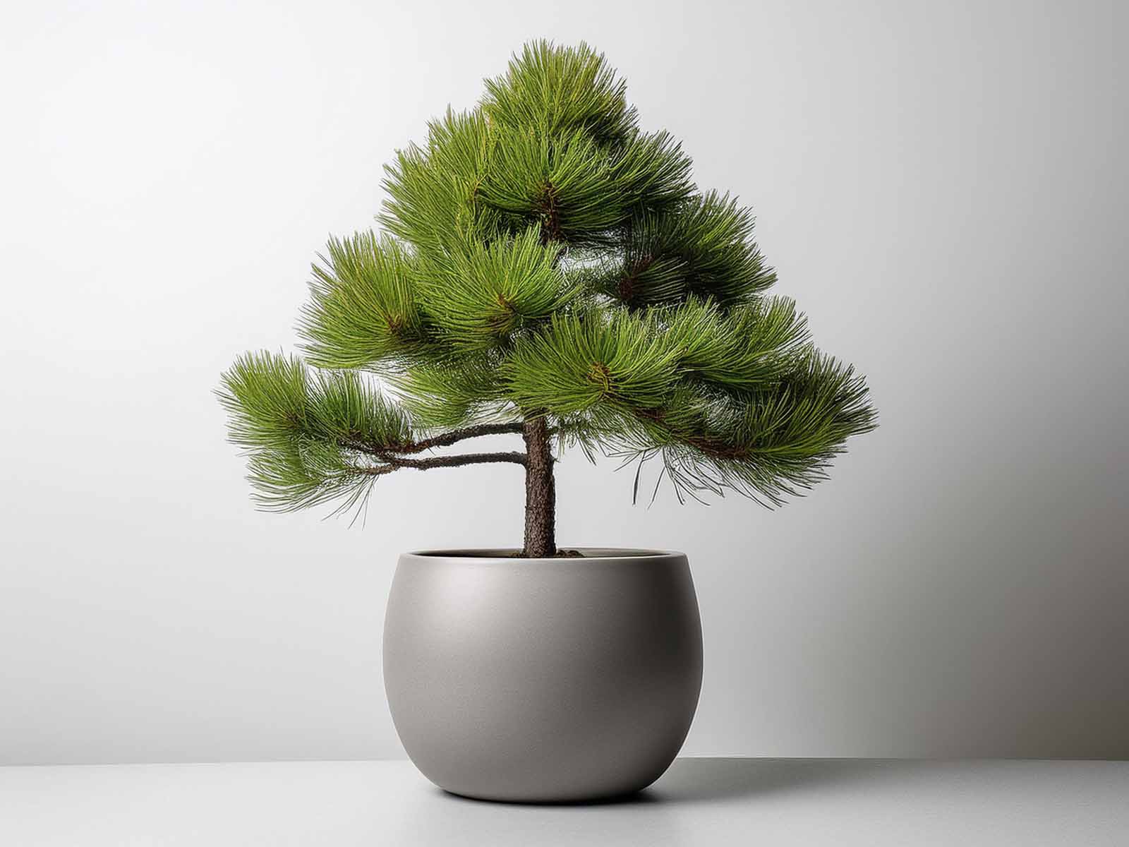 Buddhist Pine with sleek, needle-like foliage in a contemporary St. Louis office, supplied by Tropical Decor