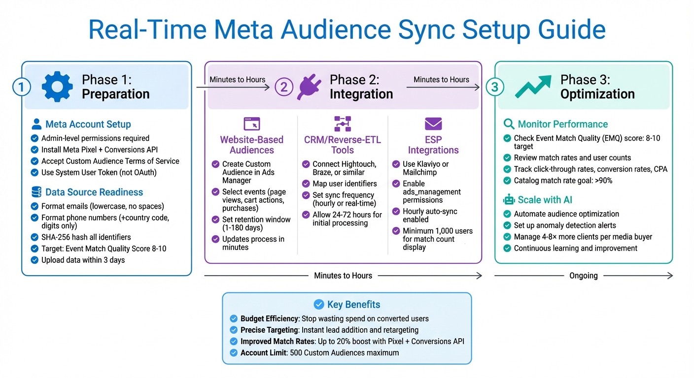 Real-Time Meta Audience Sync Setup: 3-Phase Implementation Guide