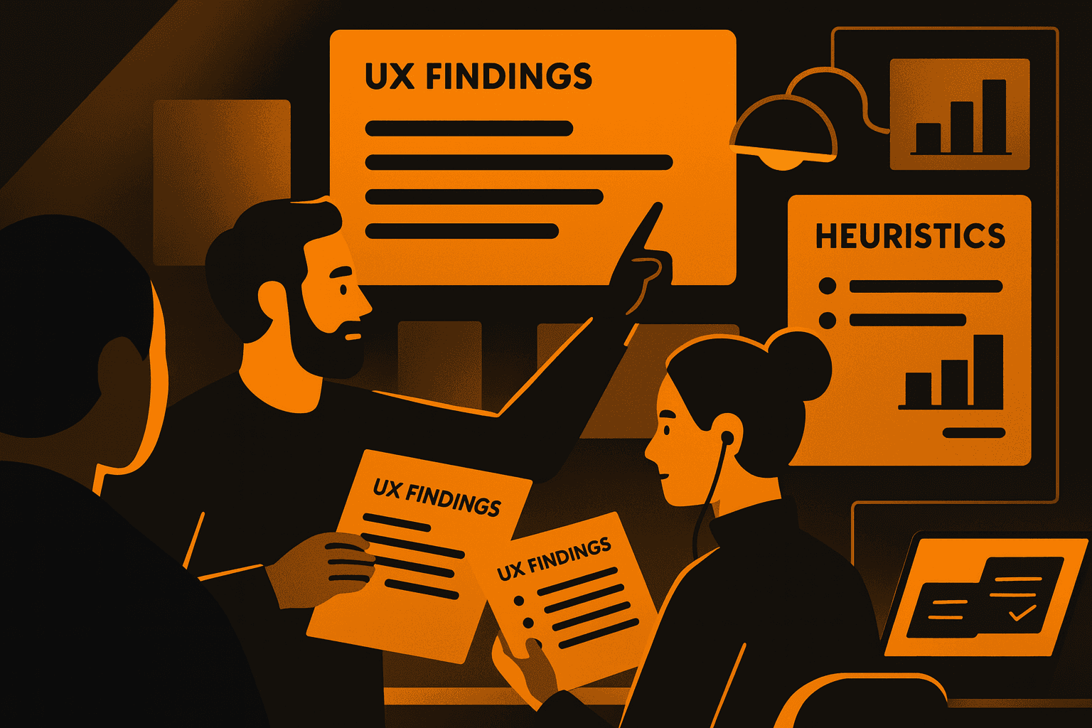 UX team performing overnight ux research with heuristic evaluation tools