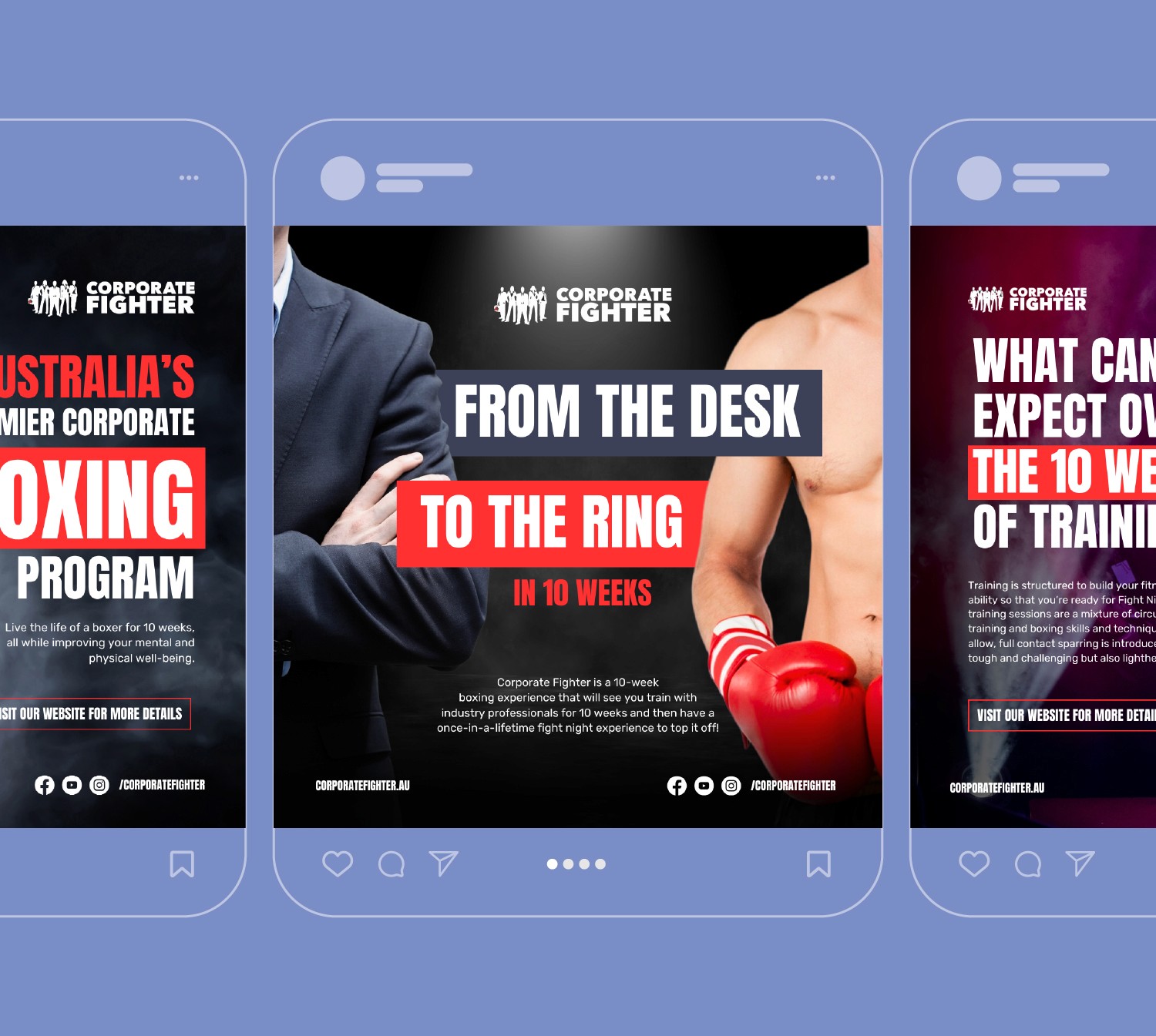 Social Media Posts Corporate Fighter