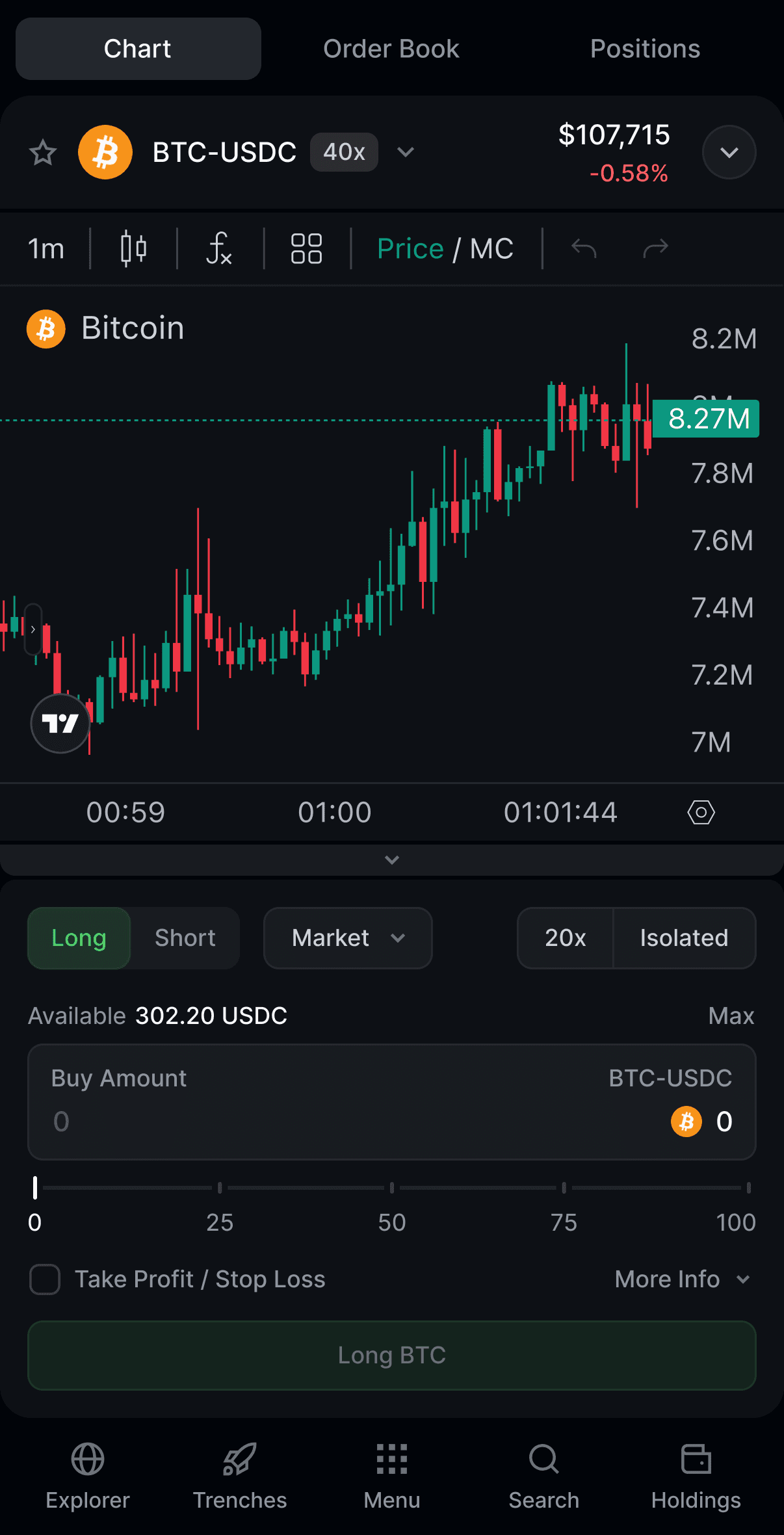 Trojan Terminal OEX Token Explorer Tab Mobile