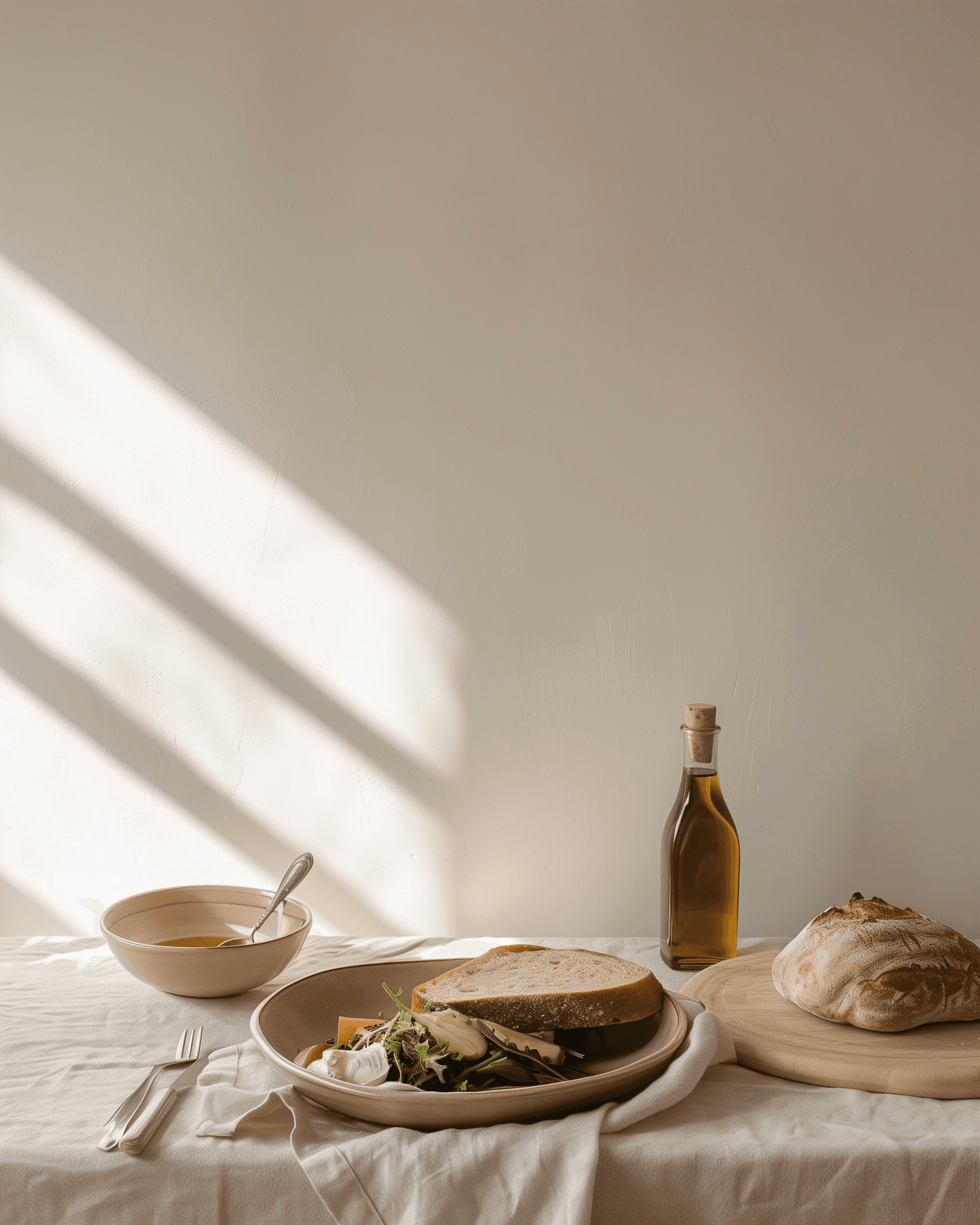 Atmospheric coffee shop interior with warm natural lighting