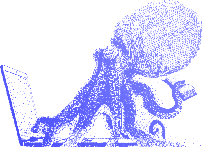 Kirana Labs octopus writing code.